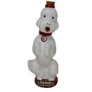 Garnier Liquor White French Poodle Collectible Empty Decanter